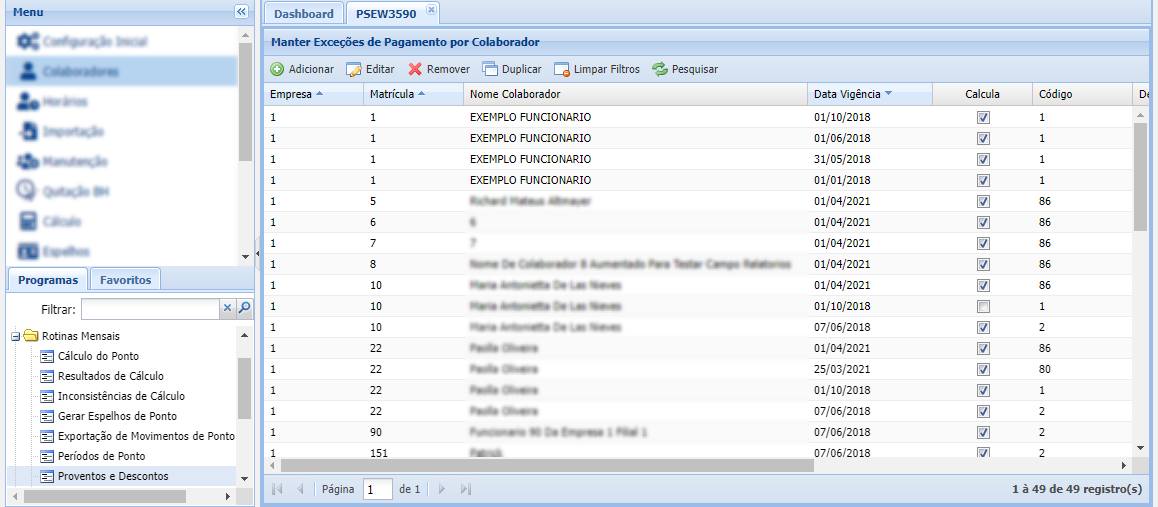 Proventos e Descontos