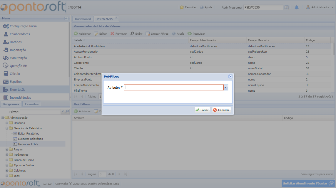 Gerador de Lista de Valores gerenciar-lovs2
