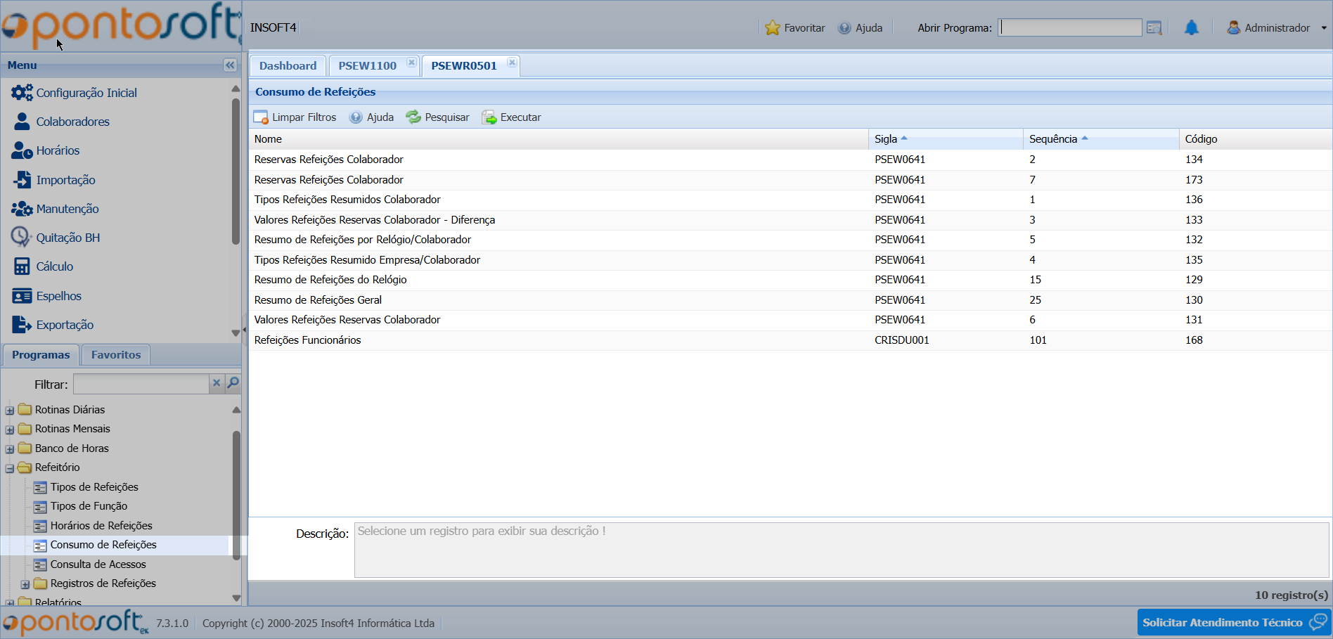 Relatório de Registros de Refeitório registros1