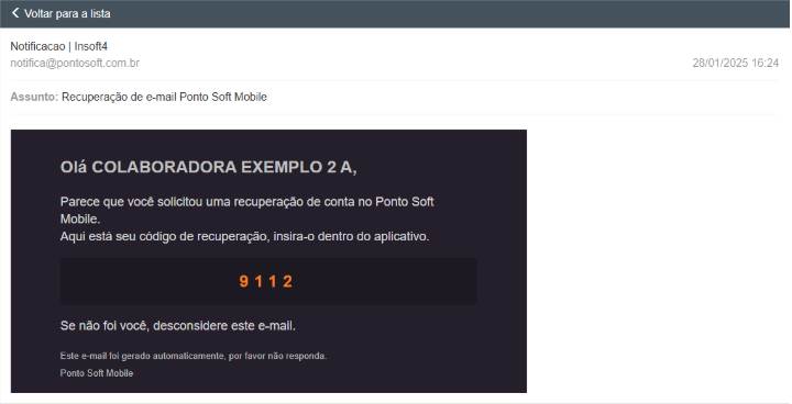 Recuperação de E-mail