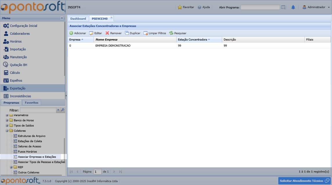 Associar Empresas e Estações Concentradoras