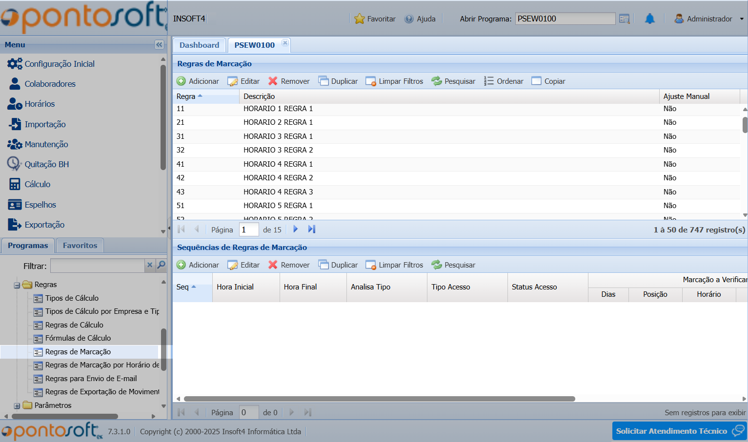 Regras de Marcação
