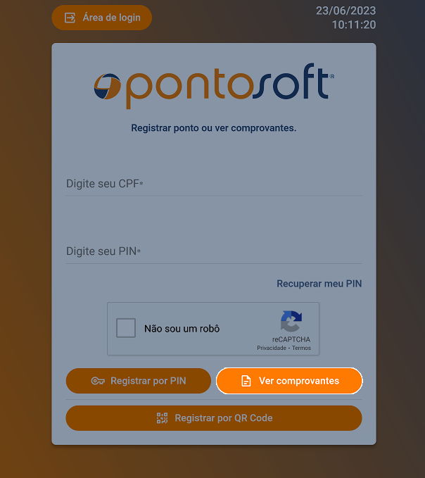Botão para a visualização de comprovantes de marcações