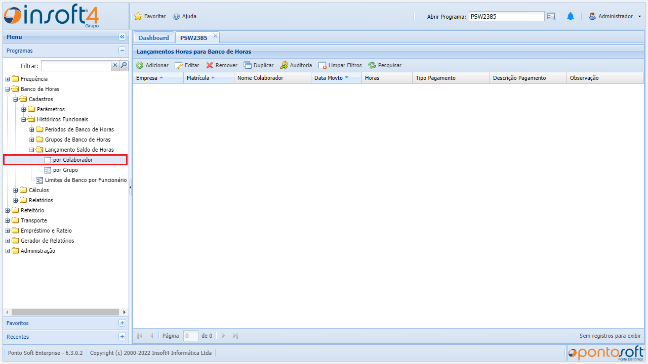 Lançamento de Saldo de Horas para Banco por Colaborador lancamento-saldo-por-colaborador1