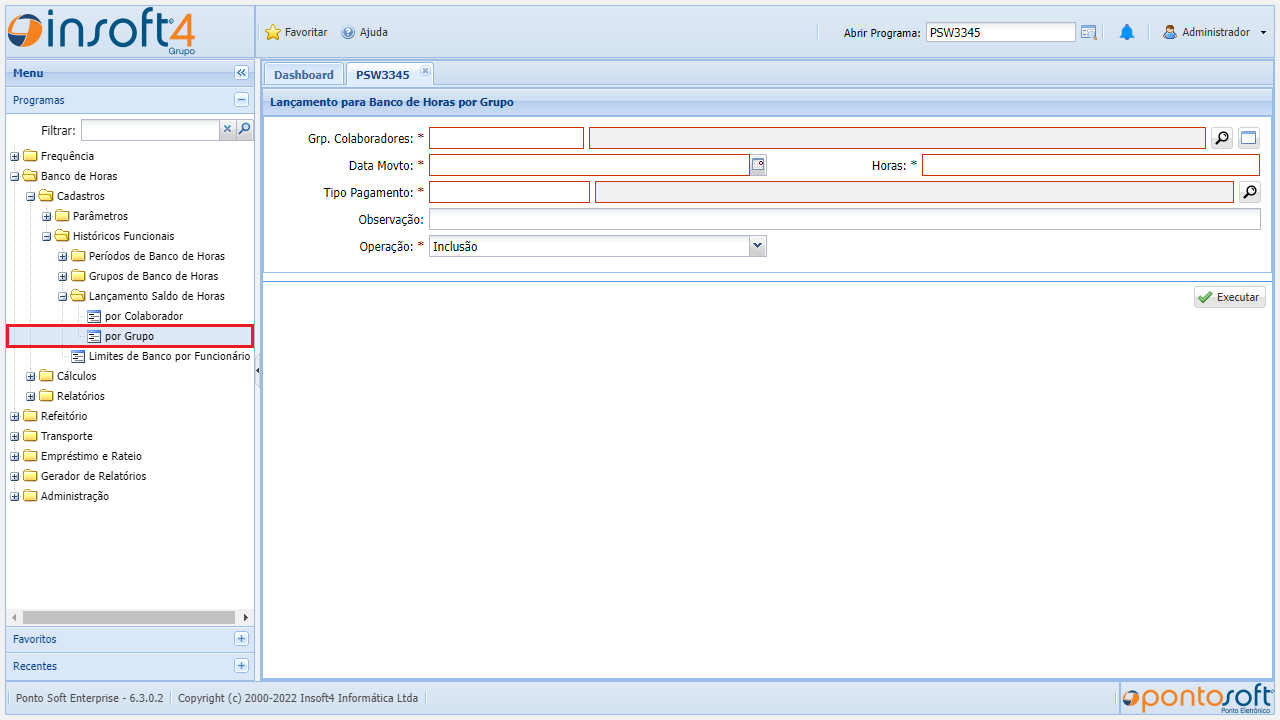 Lançamento de Saldo de Horas para Banco por Grupo lancamento-saldo-por-grupo1