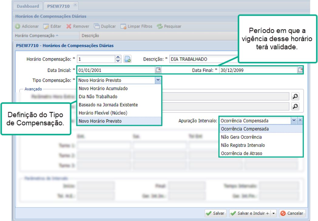 Horários de Compensação
