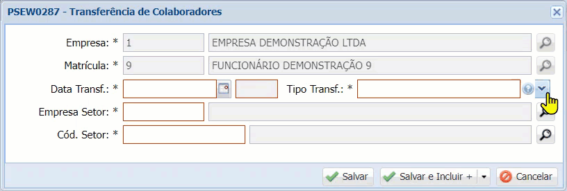 Transferência de Setor setor1
