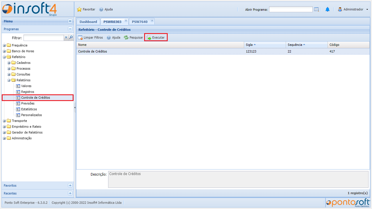 Relatório de Controle de Créditos de Refeitório controle-de-creditos1