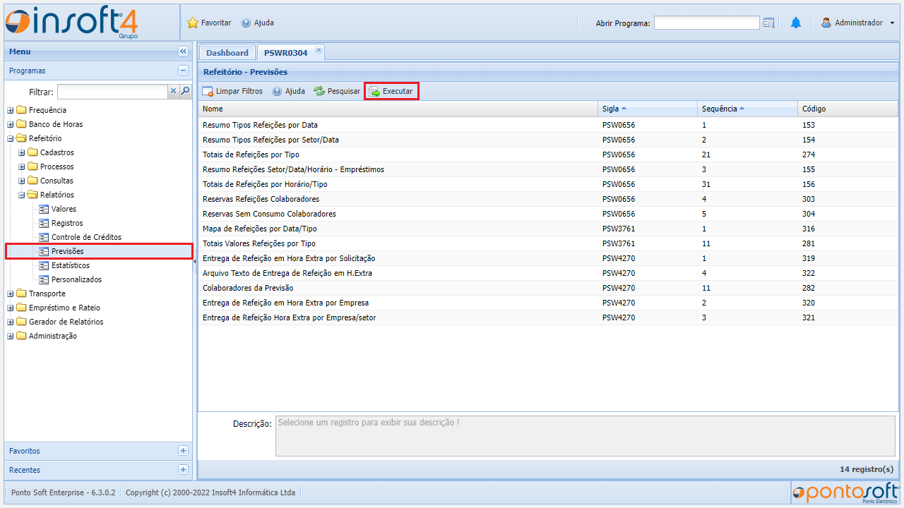 Relatório de Previsões de Refeitório previsoes1