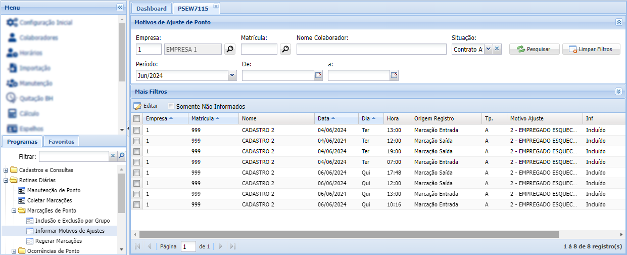Motivos de Ajuste Motivos de Ajuste